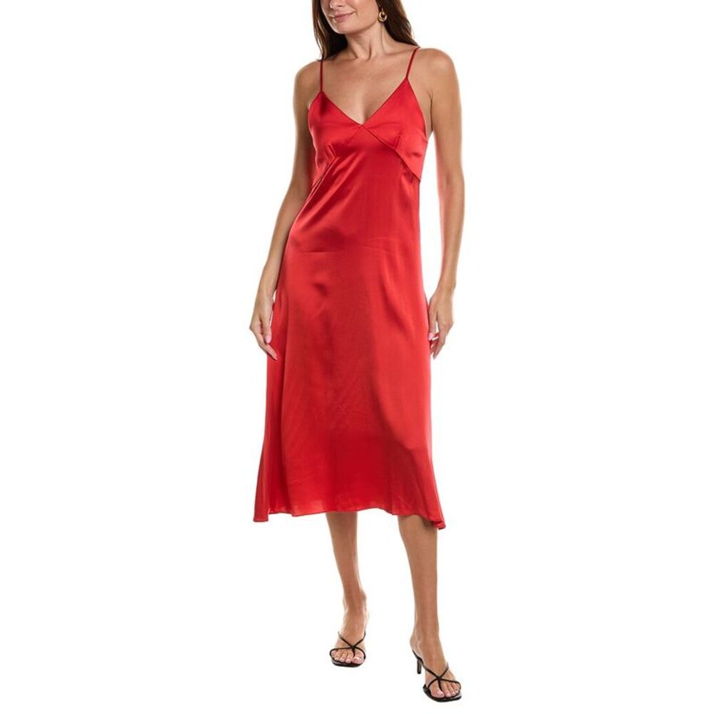 Officine Générale Womens Officine Generale Paolina Satin Dress, Red